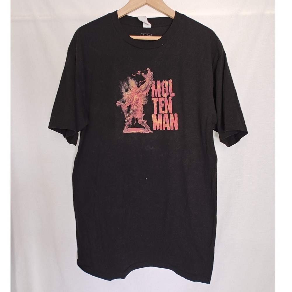 Marvel Molten Man Shirt‎ Tee XLT Black Spider-Man Far From Home Graphic